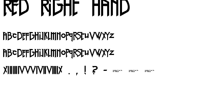 Red Right Hand font